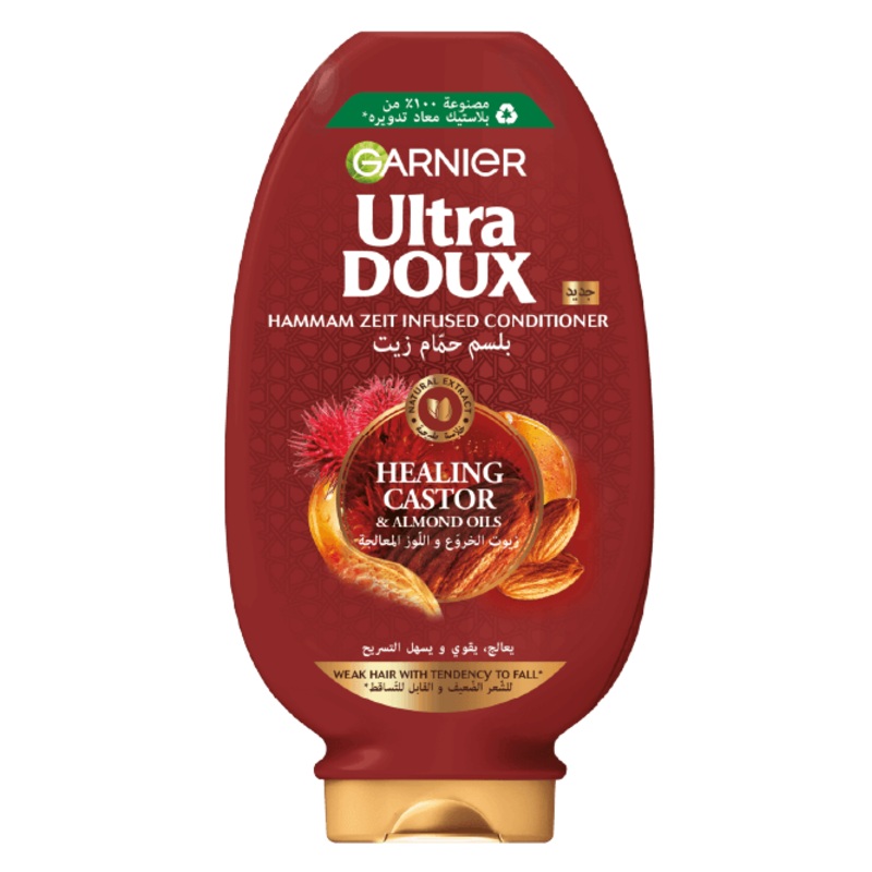 Garnier Ultra Doux Healing Castor & Almond Oils Weak Hair With Tendency To Fall Conditioner 360ml