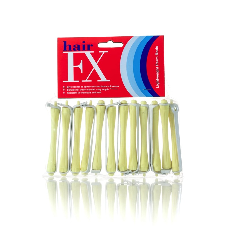 HAIR FX Lightweight Perm Rods 12 Pack Yellow