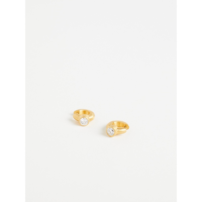 6.5mm Diamond Signature Hoops in 18k Yellow Gold