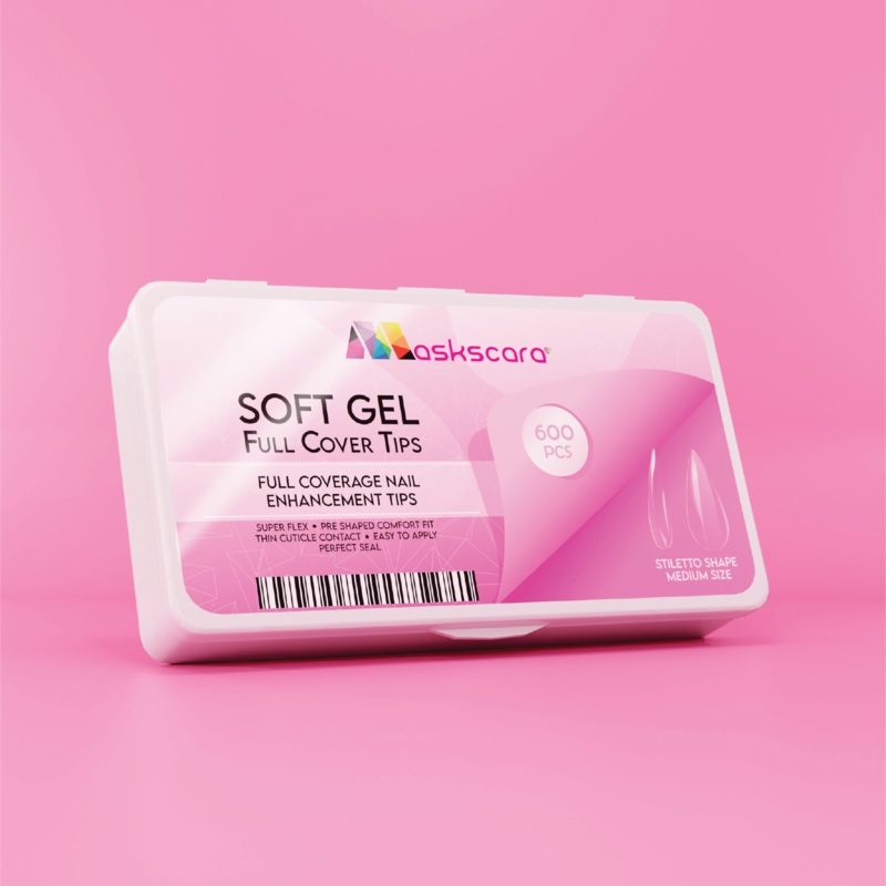 Soft Gel Tips – Full Cover (Stiletto Medium)