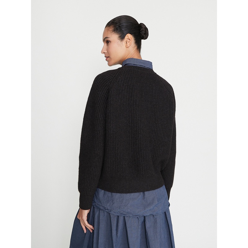 Wool/Cashmere Pulli in Dark Brown