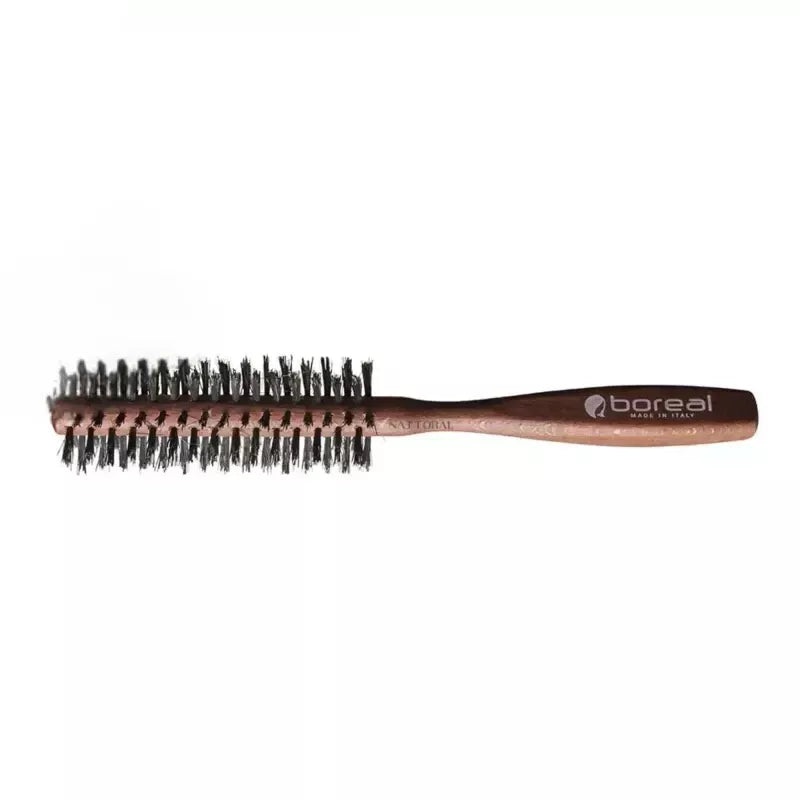 Boreal Thin Roller Wooden Hair Brush -Natural Bristle