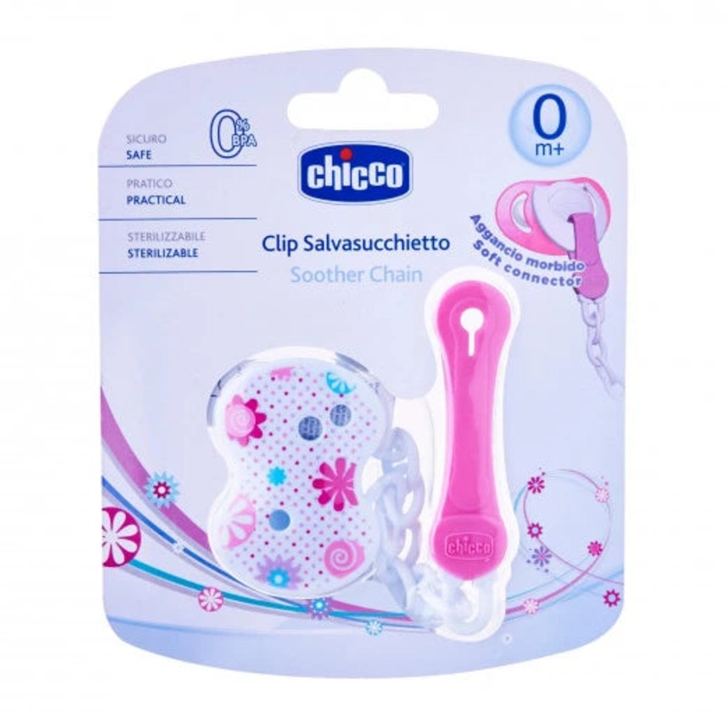Chicco Clip With Chain – Pink