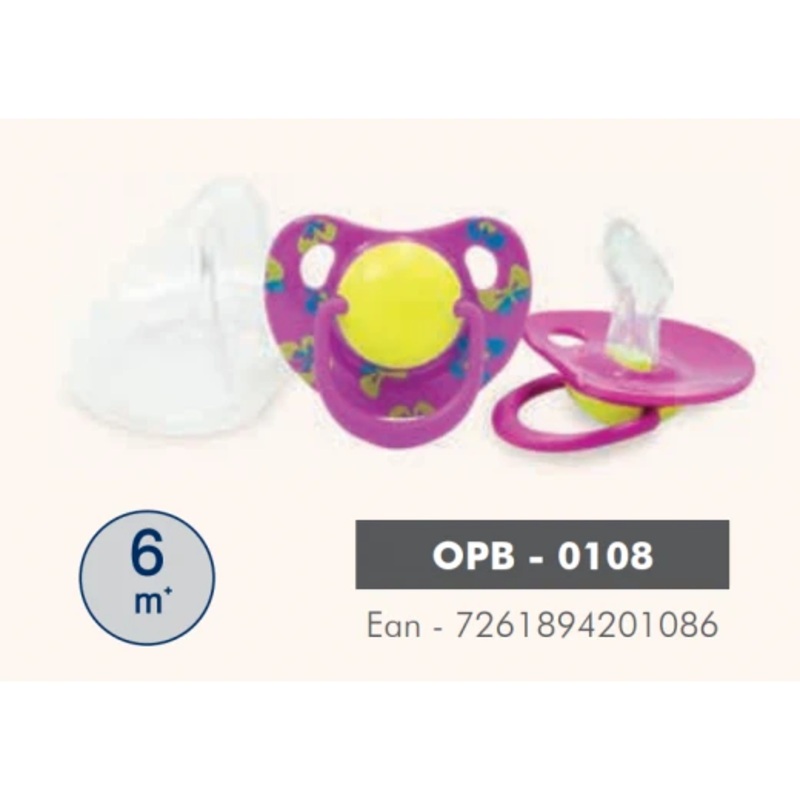 Optimal Orthodontic Silicone Pacifier 6+ Blue ‘Pink ‘Purple ‘White