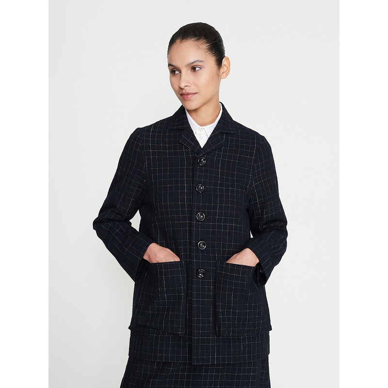 The Photographer Jacket in Crumpled Check Ink