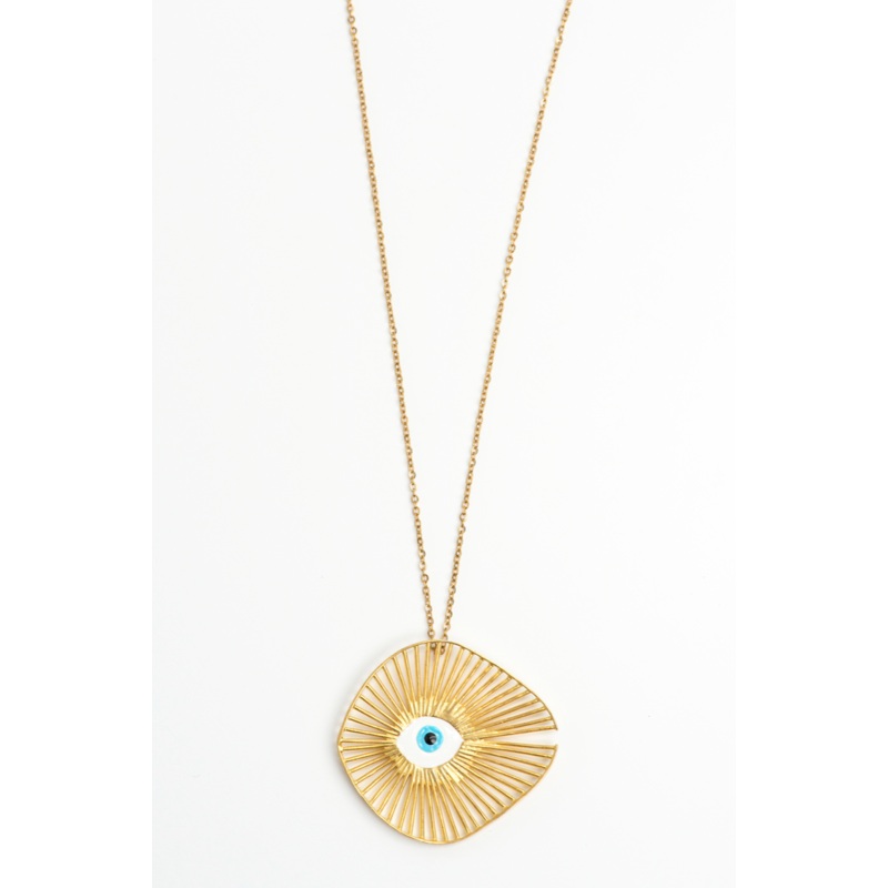 Pop up Linear Sterling Gold Eye Necklace New Collection