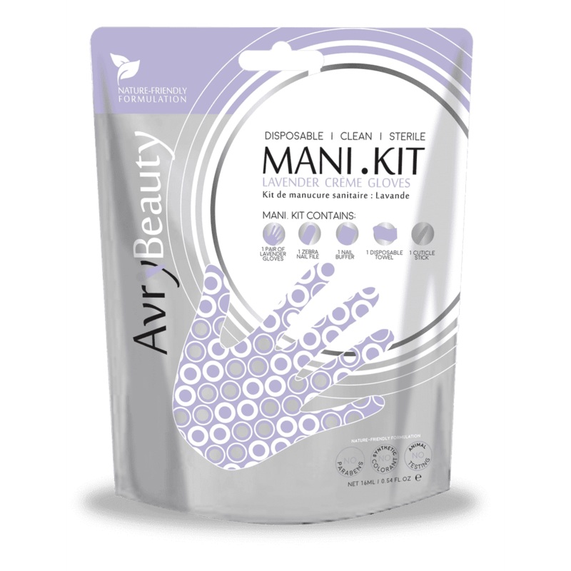 All-In-One Disposable MANI Kit with Lavender Gloves