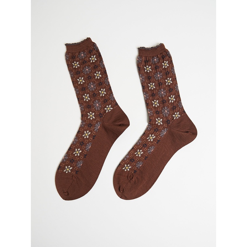 Kaleidoscope Socks in Brown