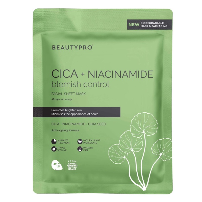 BeautyPro Cica+Niacinamide Blemish Control Face Sheet Mask