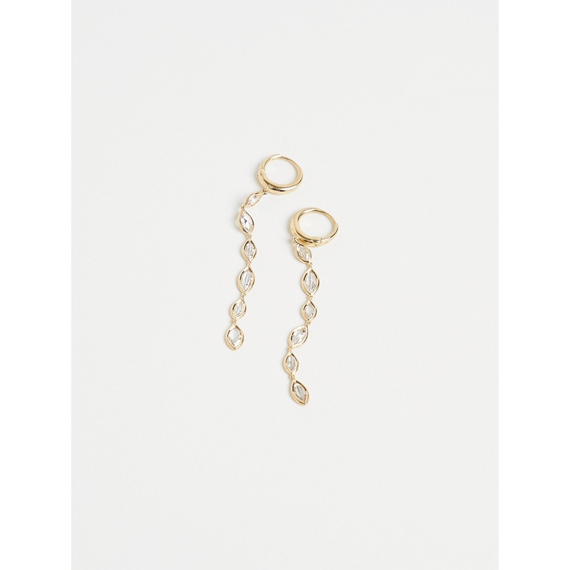 April Drop Hoops with 1.52ct Brown Diamonds on 18k Yellow Gold