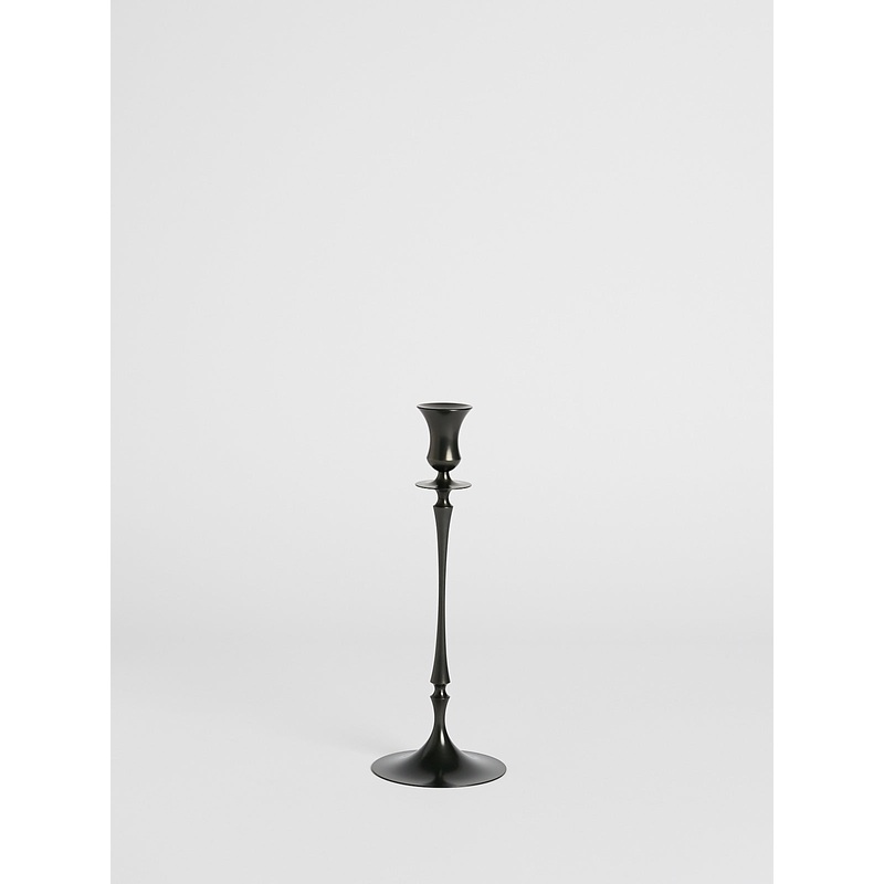 0208 Biedermeier Ted Muehling Candlesticks in Oxidised Bronze