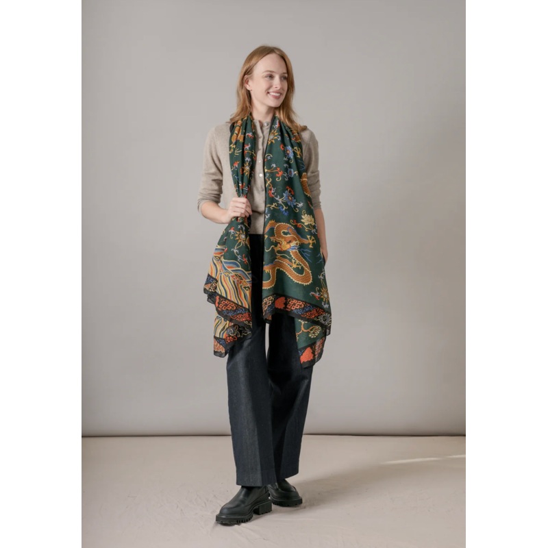 Dragon Green  Wool Scarf
