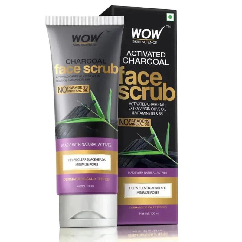 Wow Activated Charcoal Face Scrub 100ml