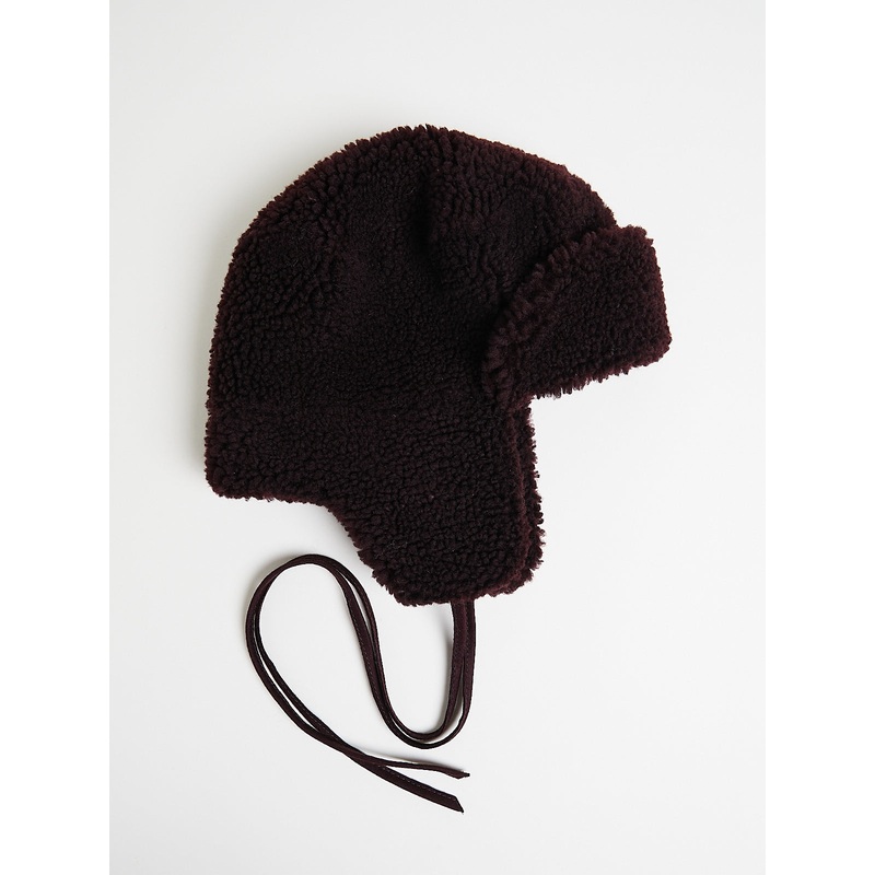 Sherpa Wool Russian Hat in Aubergine