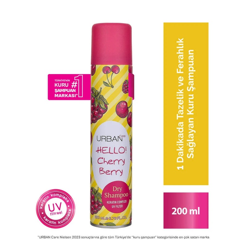 Urban Care Dry Shampoo-Hello Cherry Berry 200 Ml