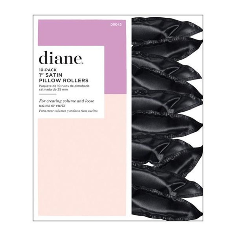 Diane — Satin pillow rollers black 10/pack