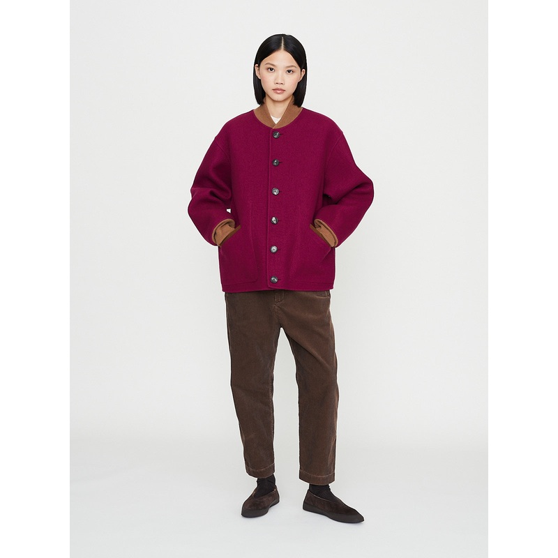 Finn College Jacket in Raspberry/Deerbrown