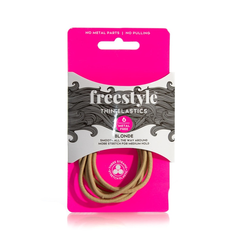 FREESTYLE METAL FREE THIN ELASTICS 6 PIECE BLONDE