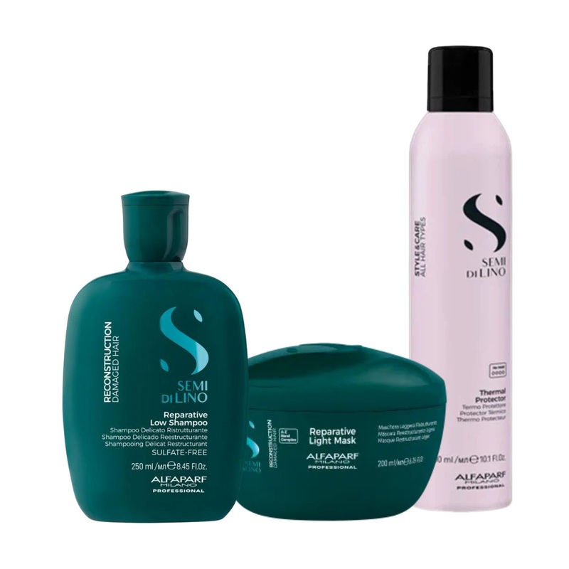 Millies Exclusive Alfaparf Semi Di Lino Reconstruction Trio with Complimentary Thermal Protect