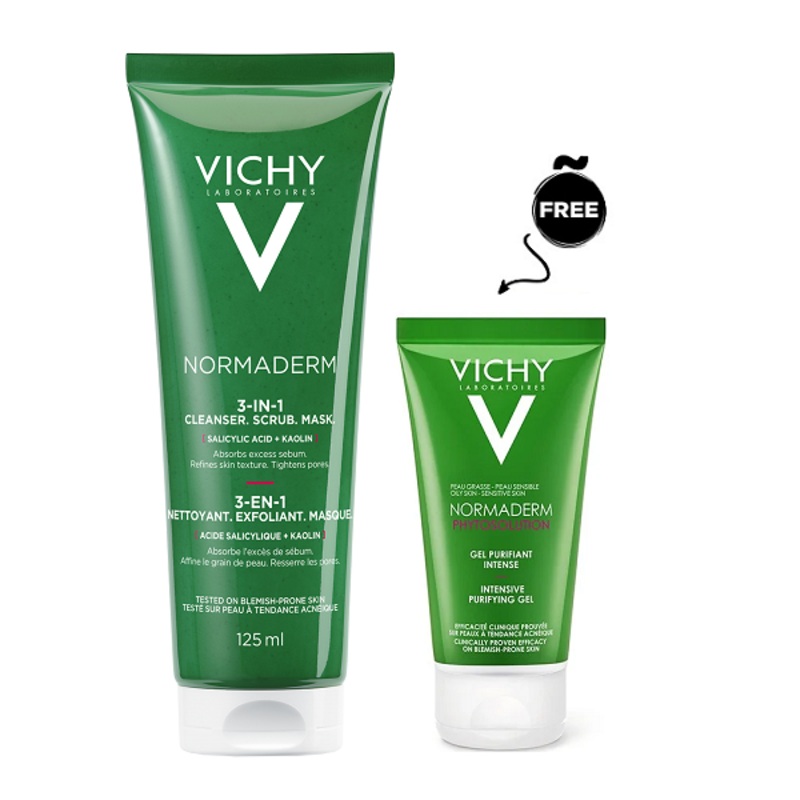 Vichy – Normaderm 3 In 1 Scrub + Cleanser + Mask