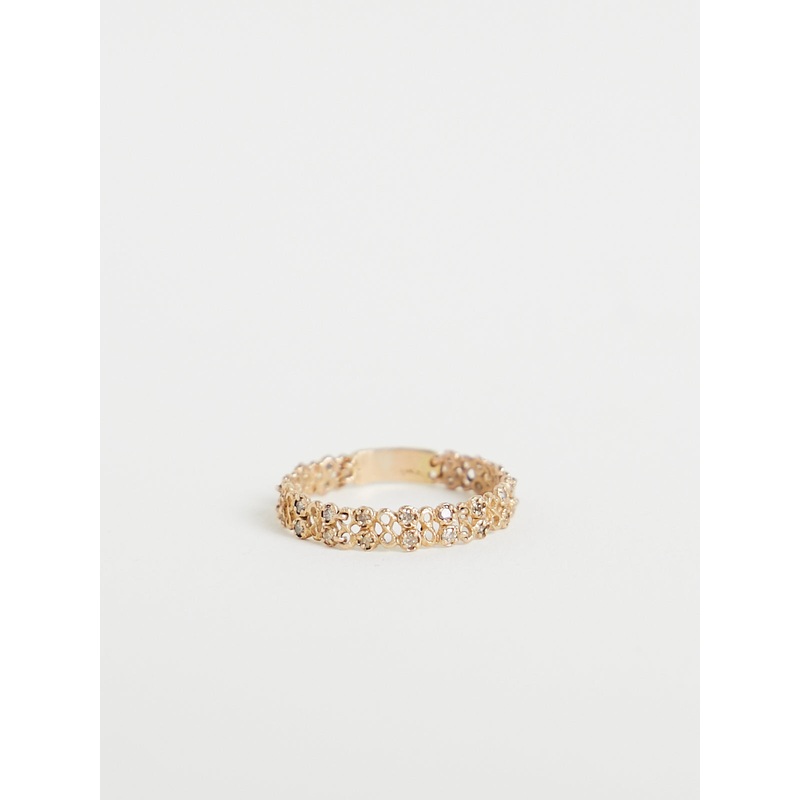 1225 Ring in 14k Yellow Gold with 30 Brown Diamonds