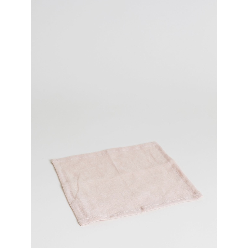 Set of 5 Linen Cocktail Napkins in Pale Pink