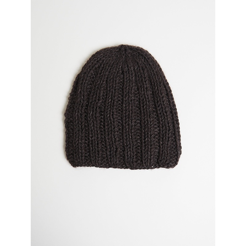 HK Ribbed Hat in Chocolate