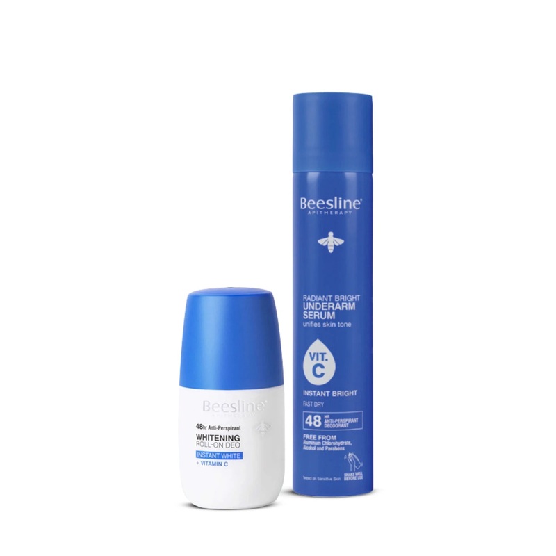 Beesline Underarm Serum Instant Bright  + Roll On Deodorant Whitening Instant White + Vitamin C