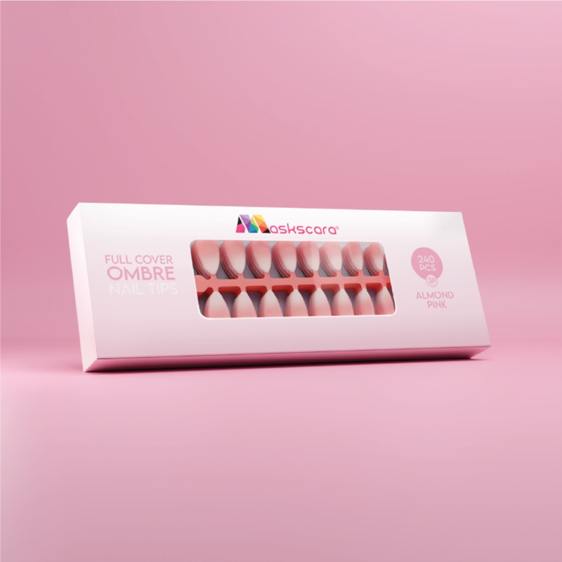 Full Cover Ombre Nail Tips – Almond Pink 3P