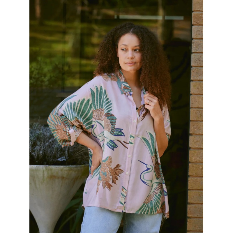 Crane Plaster Pink Oversized Shirt