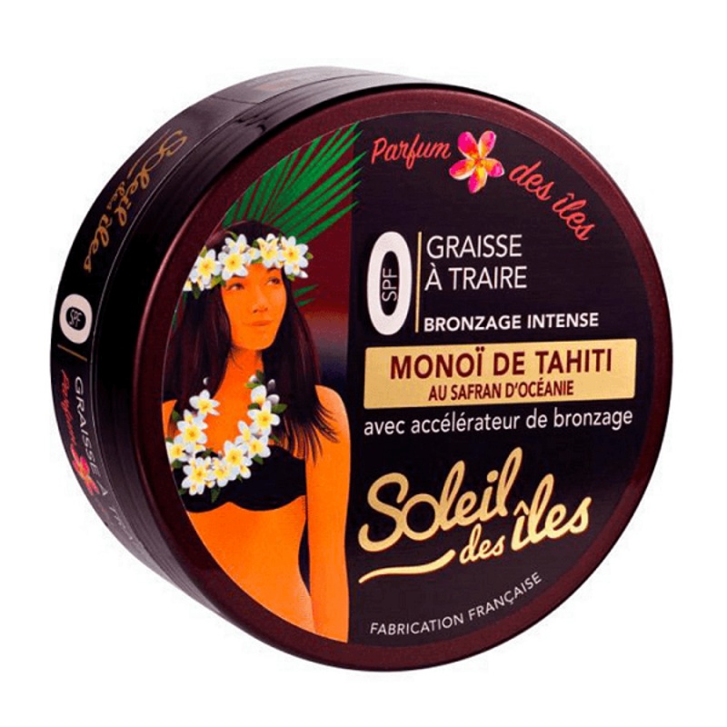 Soleil Des Iles – Graisse A Traire SPF 0 Parfum Des Iles Bronzage Intense Au Safran D’Oceane