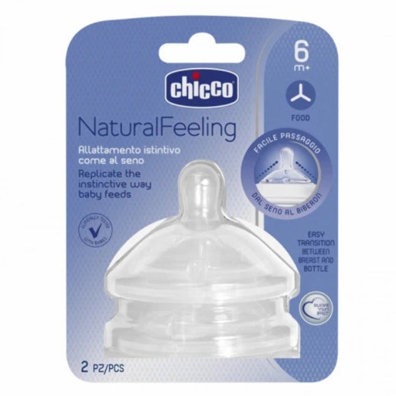 Chicco Natural Feeling Teat 6M+ Fast Flow 2 Pcs