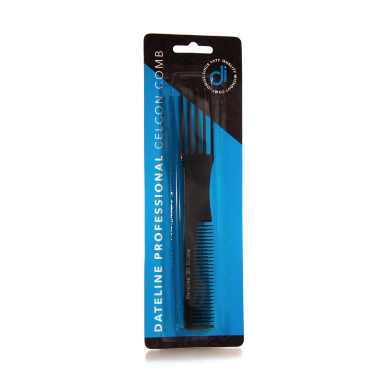 DATELINE CELCON 301R PLASTIC TEASING COMB 20CM BLACK