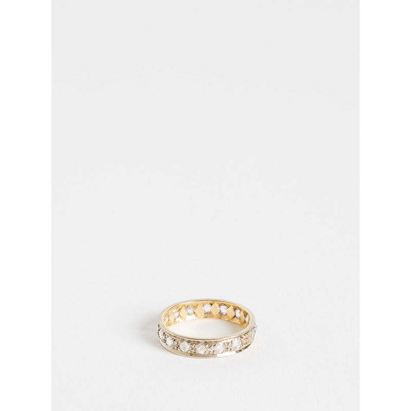 Alliance Ring In 18k White Gold With 0.81ct Rose Cut Diamonds