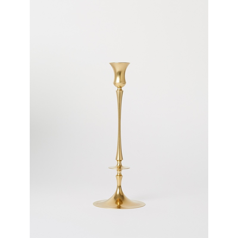 0209 Biedermeier Ted Muehling Candlesticks in Burnished Brass