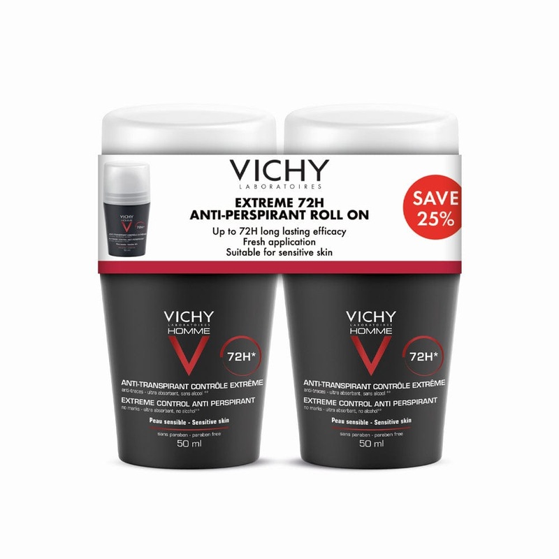 Vichy Homme 72hr Roll-On Deodorant Bundle