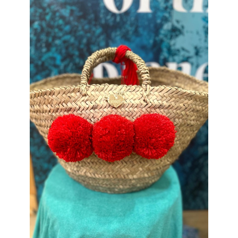 Red Large Pom Pom Bag