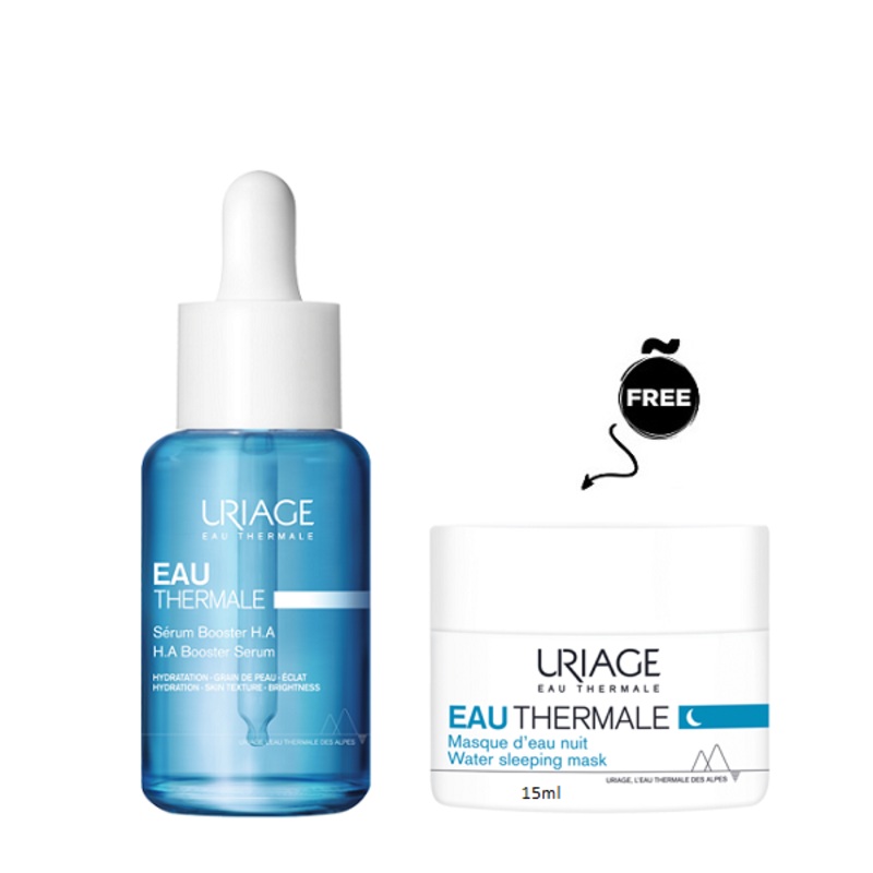 Uriage – Eau Thermale HA Booster Serum + Free Night Mask Set