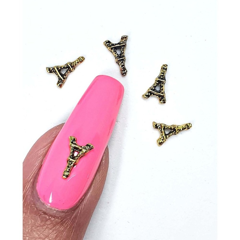 Small Gold Eiffel Tower Gems (5 Pcs)
