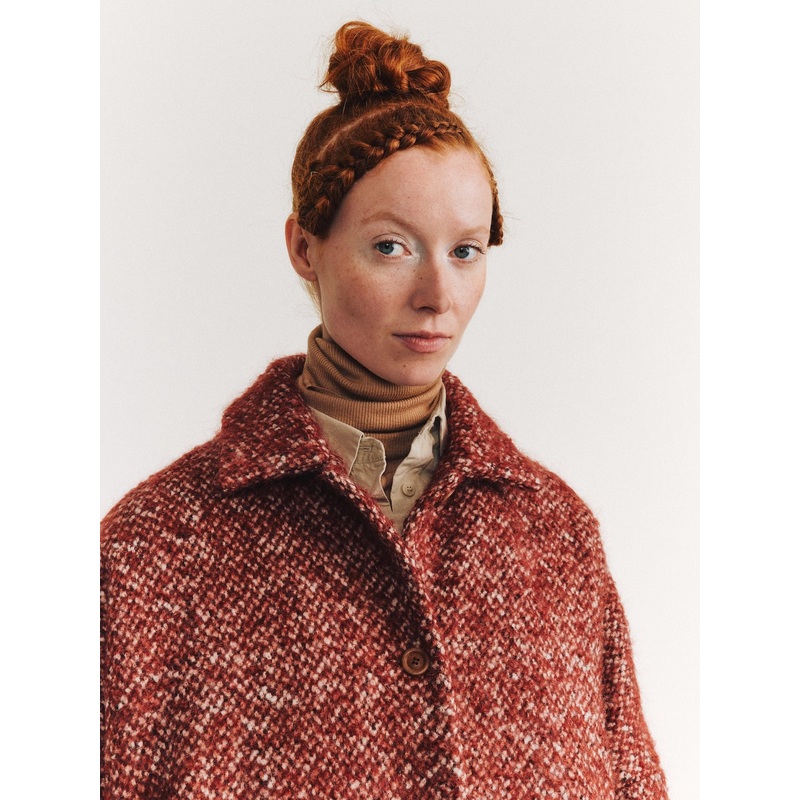 Big Blobby Coat Tweed in Brown