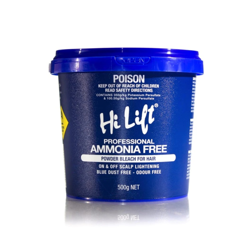HI LIFT PROFESSIONAL POWDER BLEACH AMMONIA FREE BLUE DUST FREE TUB 500G
