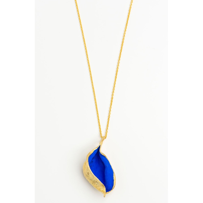 Pop in Dark Blue Gold Plated Necklace New Collection