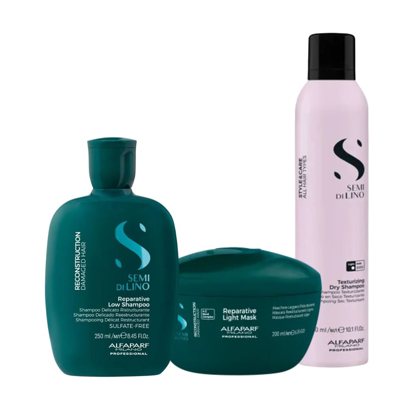 Millies Exclusive Alfaparf Semi Di Lino Reconstruction Trio with Complimentary Texturizing Dry Shampoo
