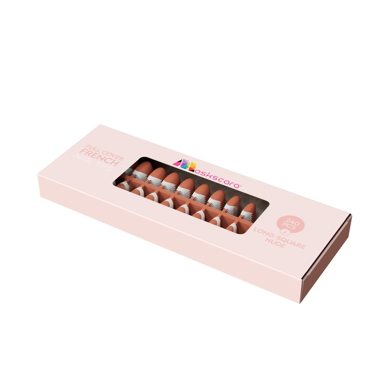 Full Cover French – Long Square Nude Tips (6)