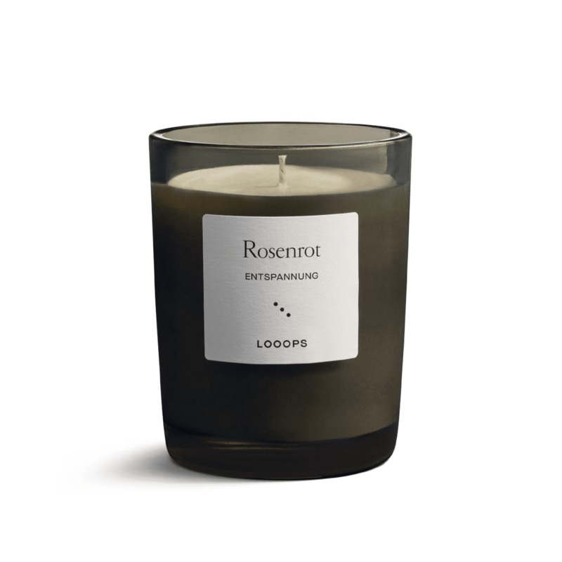 LOOOPS Kerze “ROSENROT” | natrliche Duftkerze