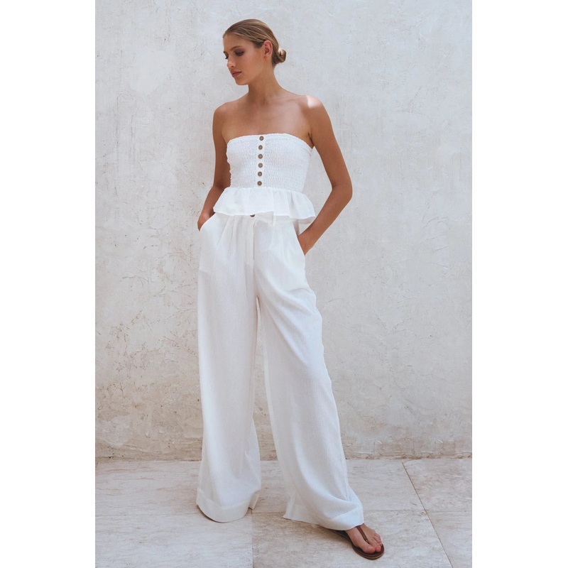 Raya Wide Leg Linen Pants