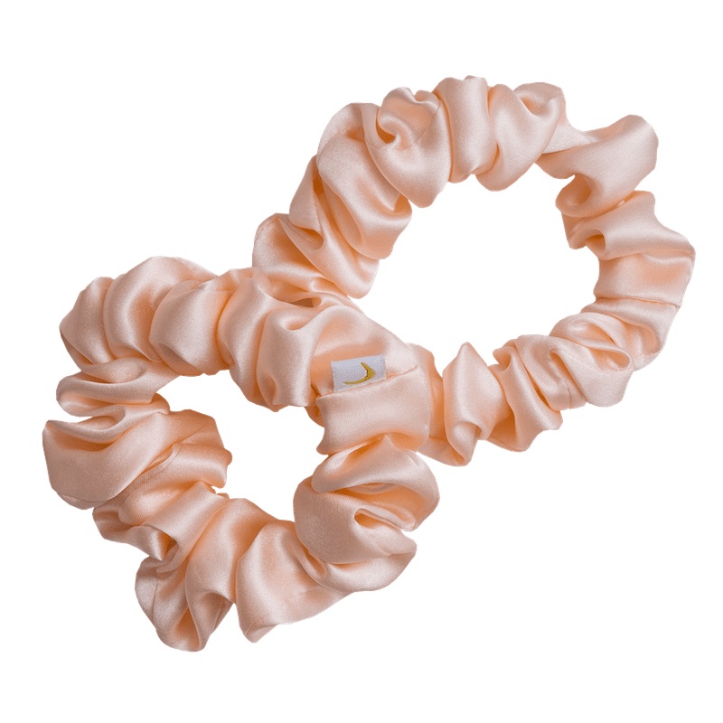 Seiden Scrunchie 2er Set / ros oder wei