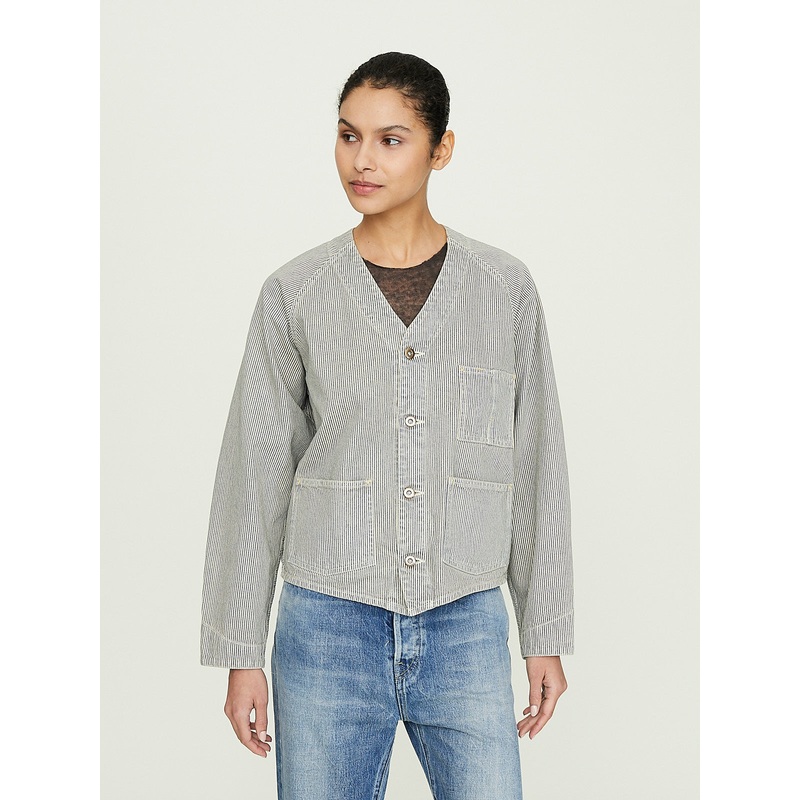 Unisex Denim Engineer Jacket in Hickory