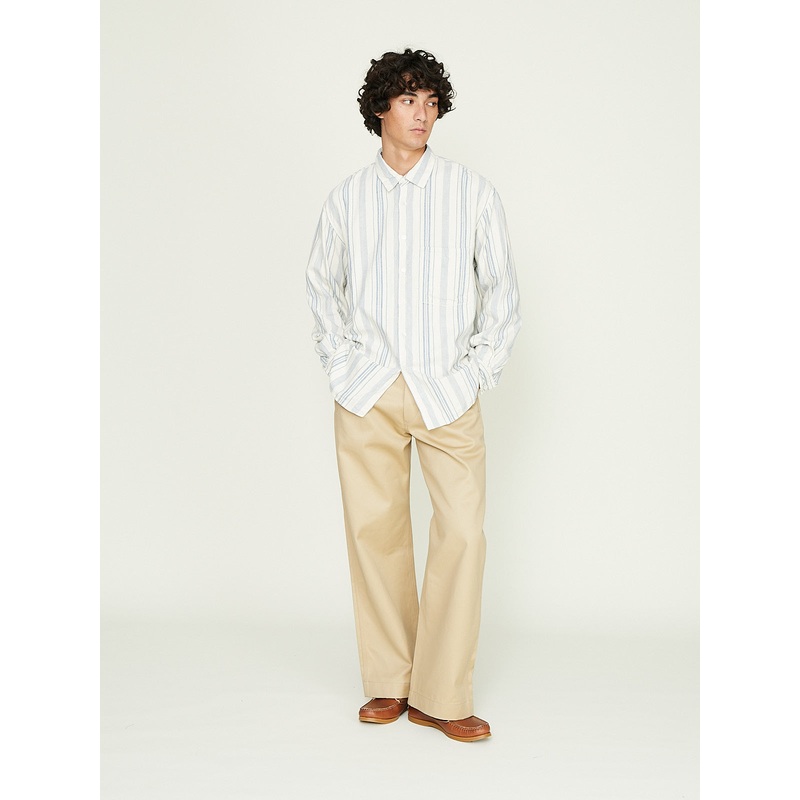 Classic Soft Shirt in Lined Indigo Stripe