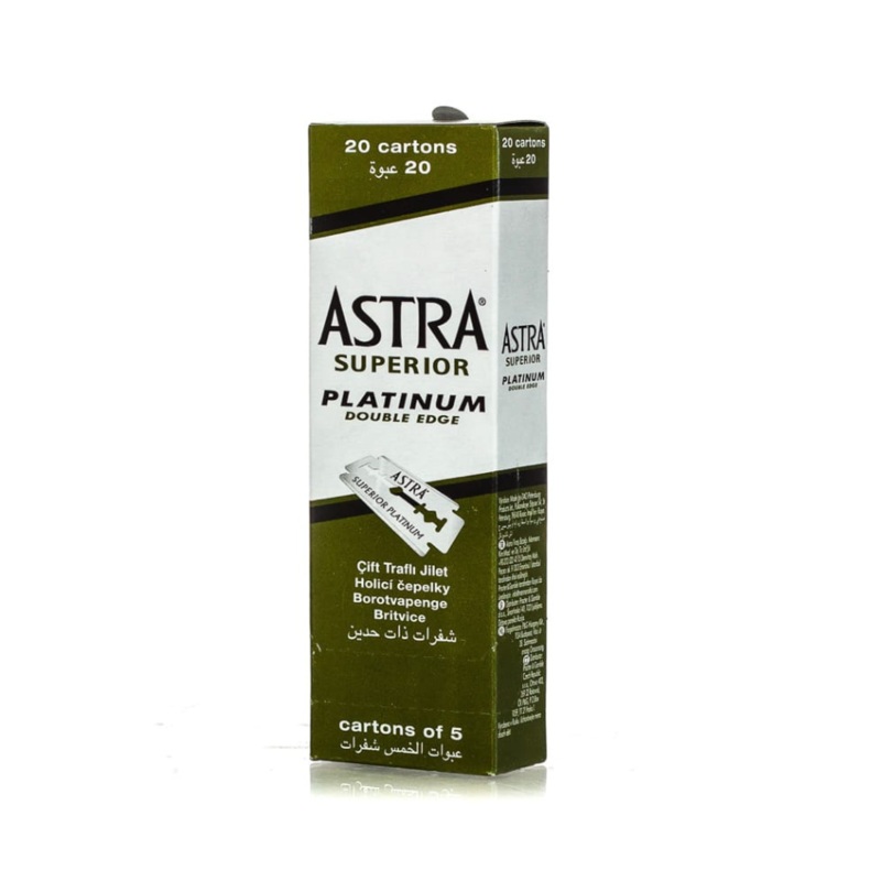 ASTRA SUPERIOR PLATINUM BLADES DOUBLE EDGE RAZOR BLADES 20 X 5 PACK OUTER (GREEN)
